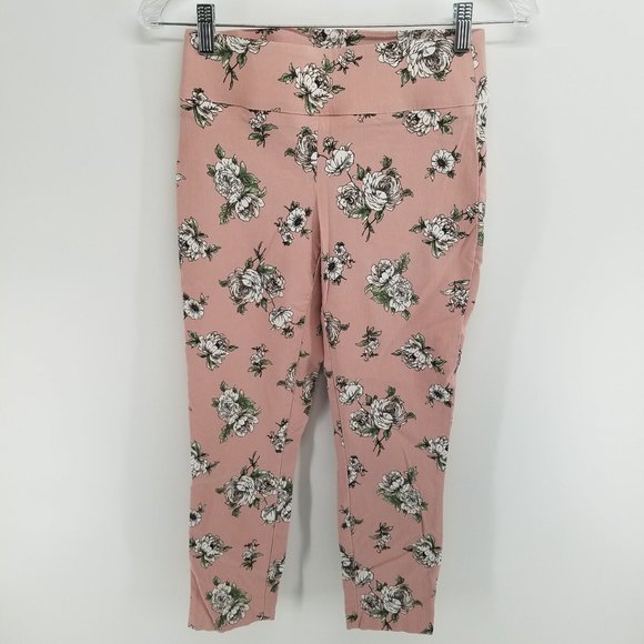 Maurices mauve floral cropped jeggings size XS - Picture 1 of 4